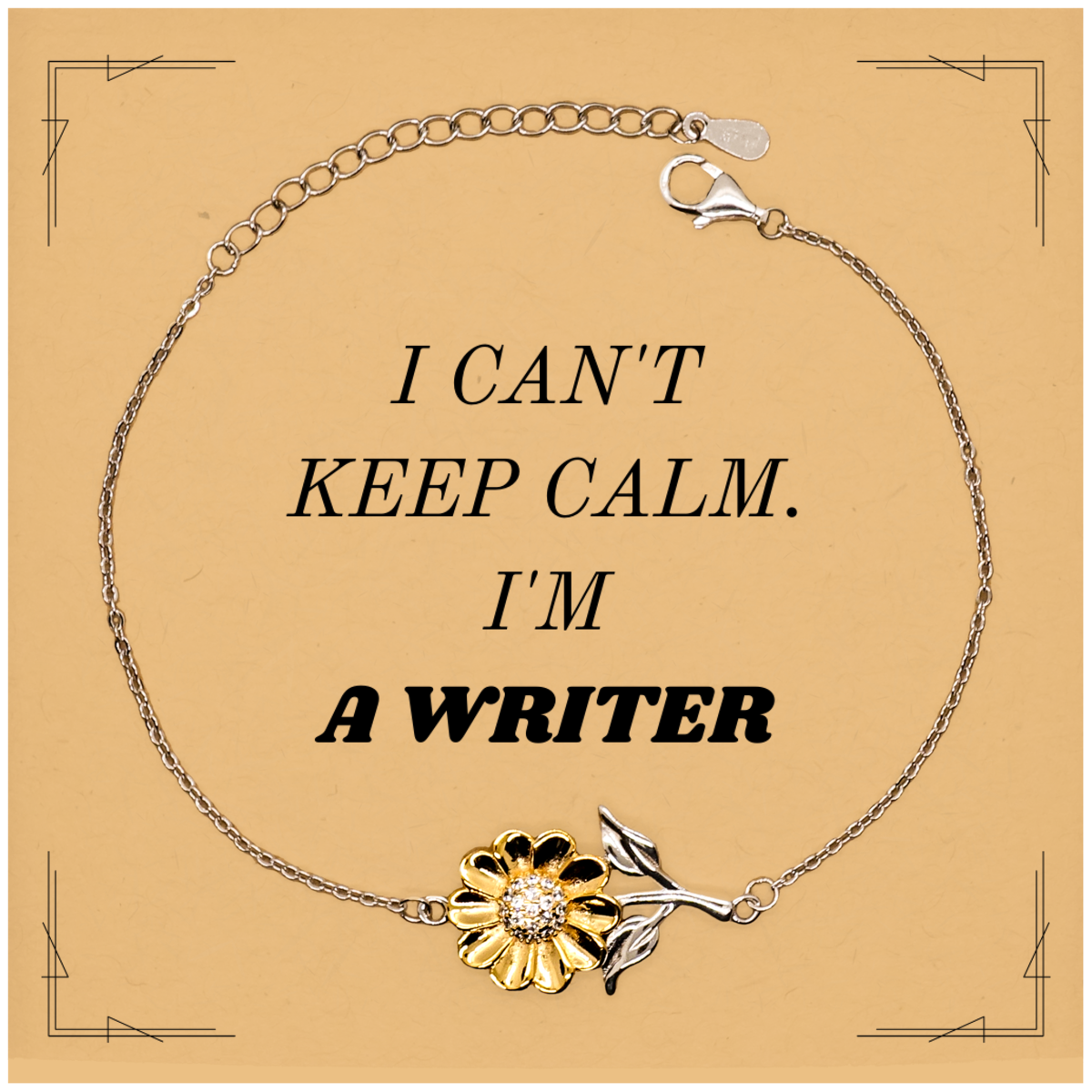 Writer Sunflower Bracelet - Unique Gift for Writers, Inspirational Quote, Graduation, Christmas, Confidence Booster