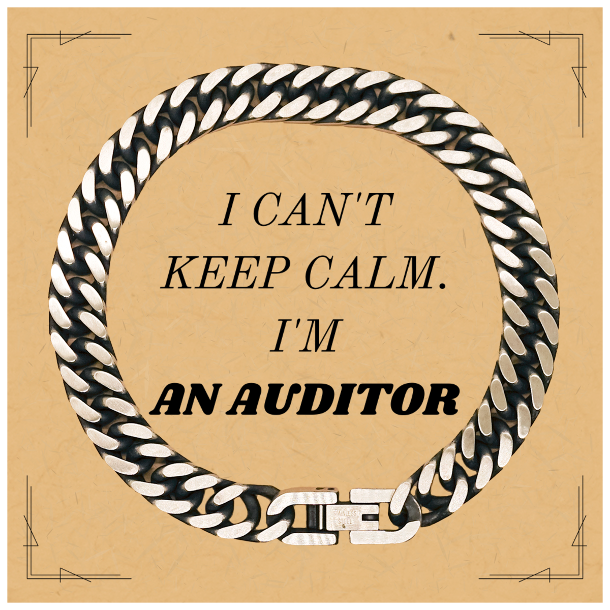 Cuban Link Chain Bracelet for Auditors - Unique Gift for Christmas and Graduation - I cant keep calm. Im an Auditor - Confidence-boosting Jewelry for Work or Special Occasions