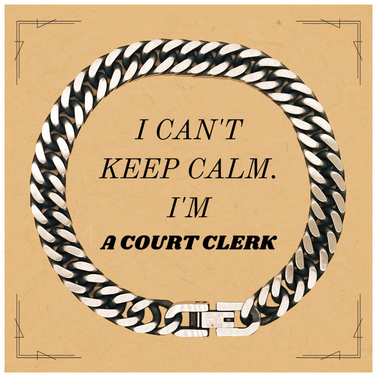 Unique Cuban Link Chain Bracelet for Court Clerk Gift Engraved Confidence and Inspiration for Birthday and Christmas