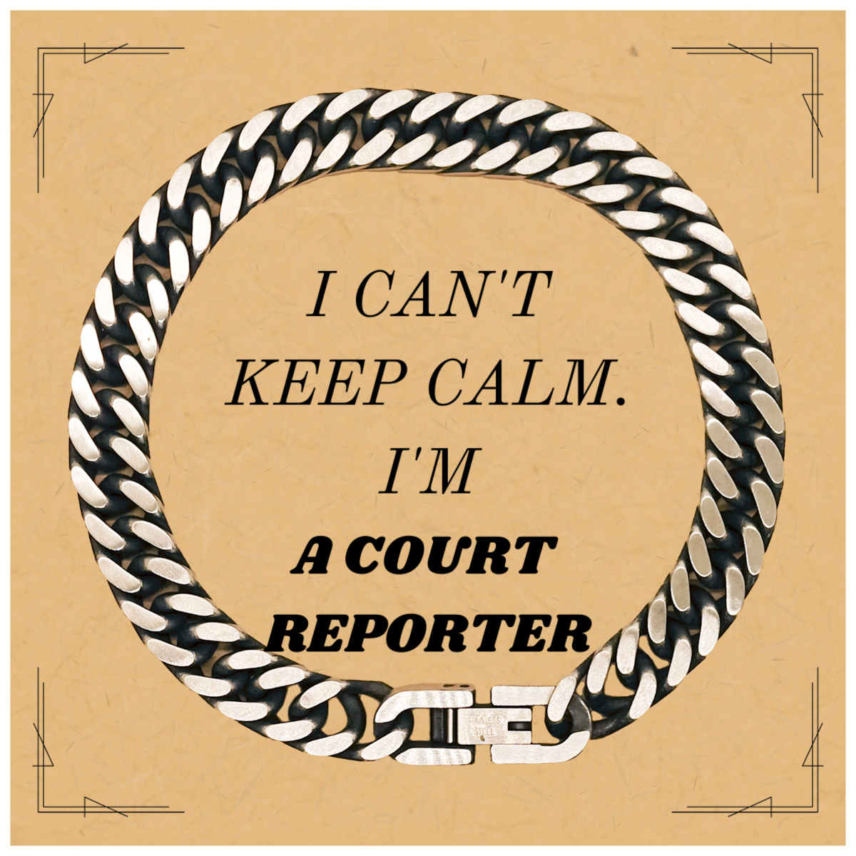 Unique Cuban Link Chain Bracelet for Court Reporter - I Cant Keep Calm, Im a Court Reporter - Perfect Gift for Birthday, Christmas, and Graduation