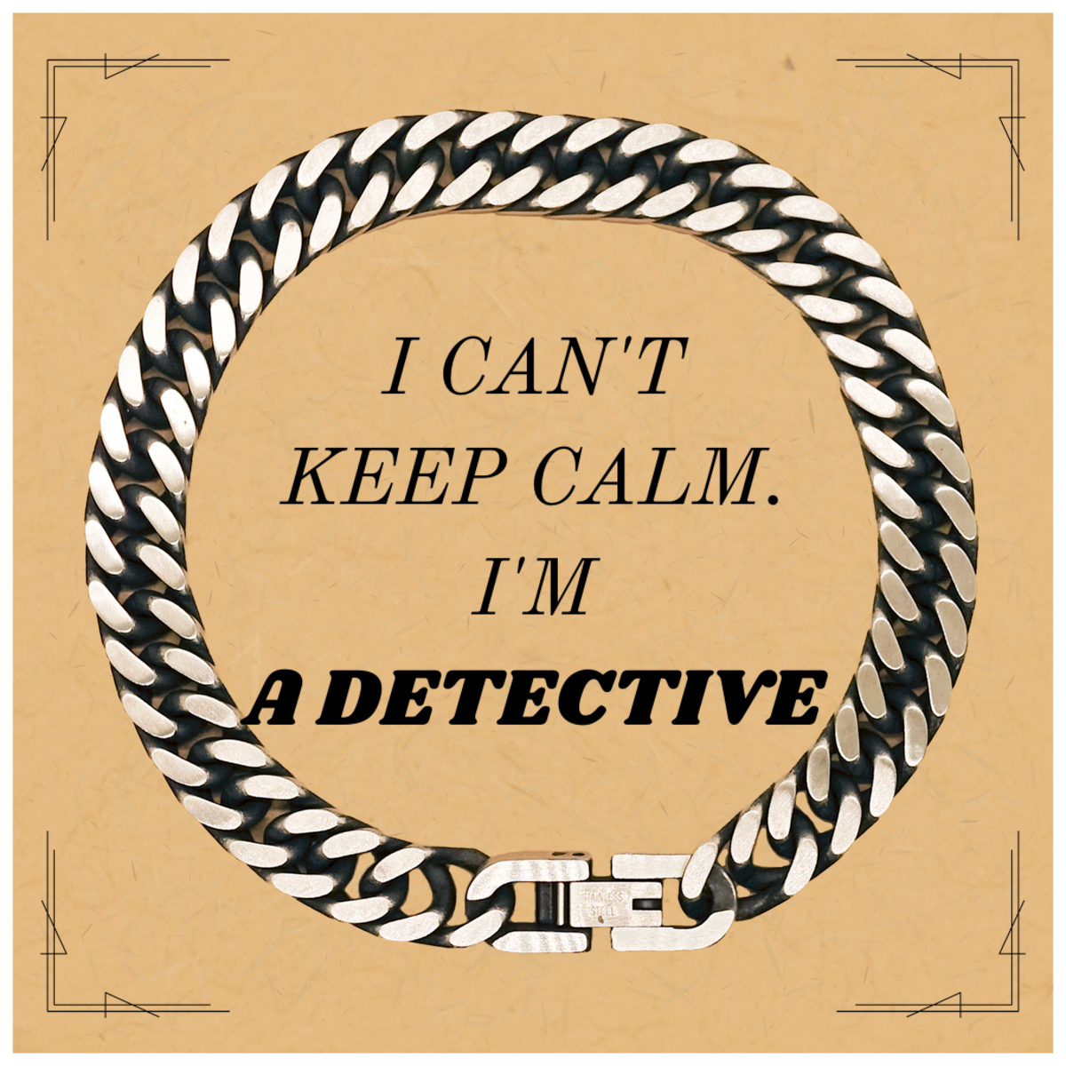 Pulsera de cadena de eslabones cubanos de detective: regalo grabado único para cumpleaños con confianza y esperanza