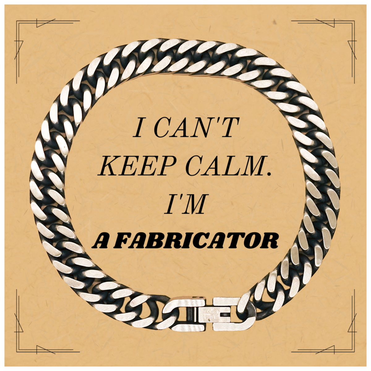 Pulsera de cadena de eslabones cubanos de Fabricator: regalo único para Fabricator: no puedo mantener la calma