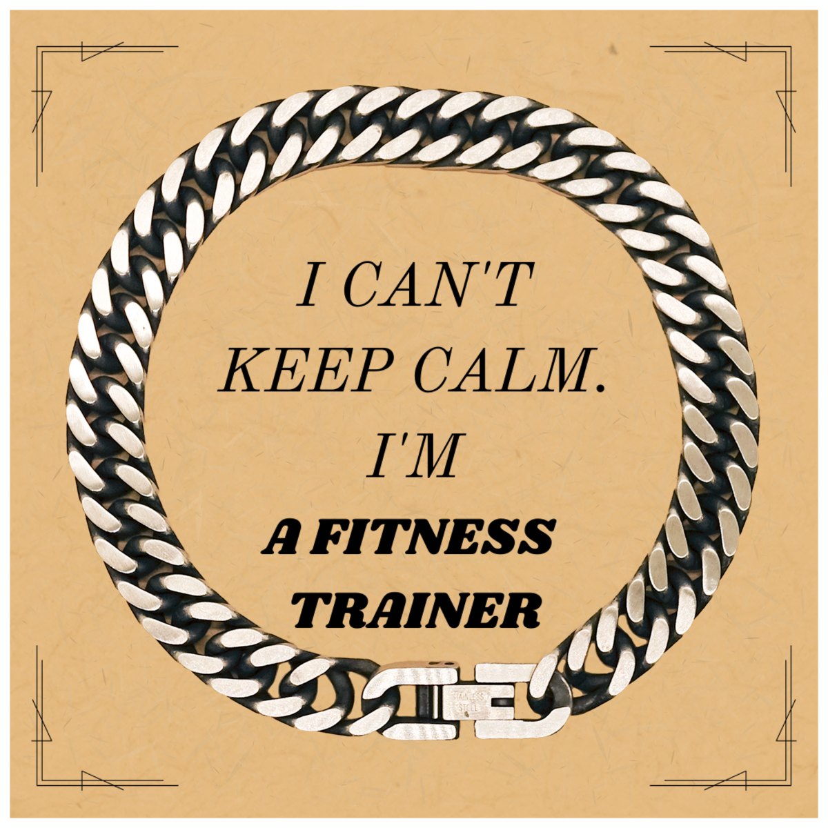 Fitness Trainer Engraved Cuban Link Chain Bracelet - Stay Motivated and Confident in Your Workouts - Perfect Gift for Gym Lovers, Birthday, and Graduation - Fitness Trainer Bracelet for Men and Women