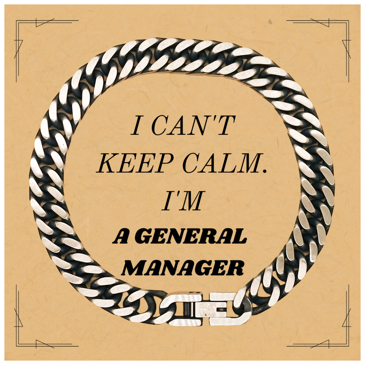 General Manager Engraved Cuban Link Chain Bracelet - Perfect Gift for Birthday, Christmas, and Graduation - I Cant Keep Calm, Im General Manager - Confidence Boosting Jewelry for Professionals