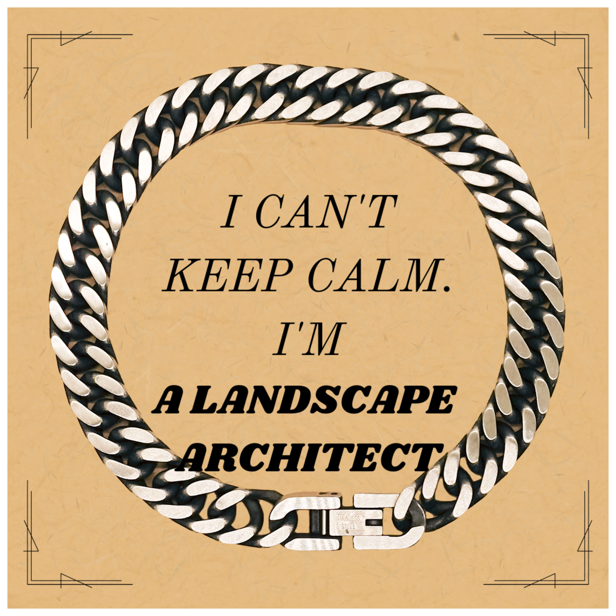 Landscape Architect Gift Cuban Link Chain Bracelet I Cant Keep Calm Perfect Christmas Graduation Confidence