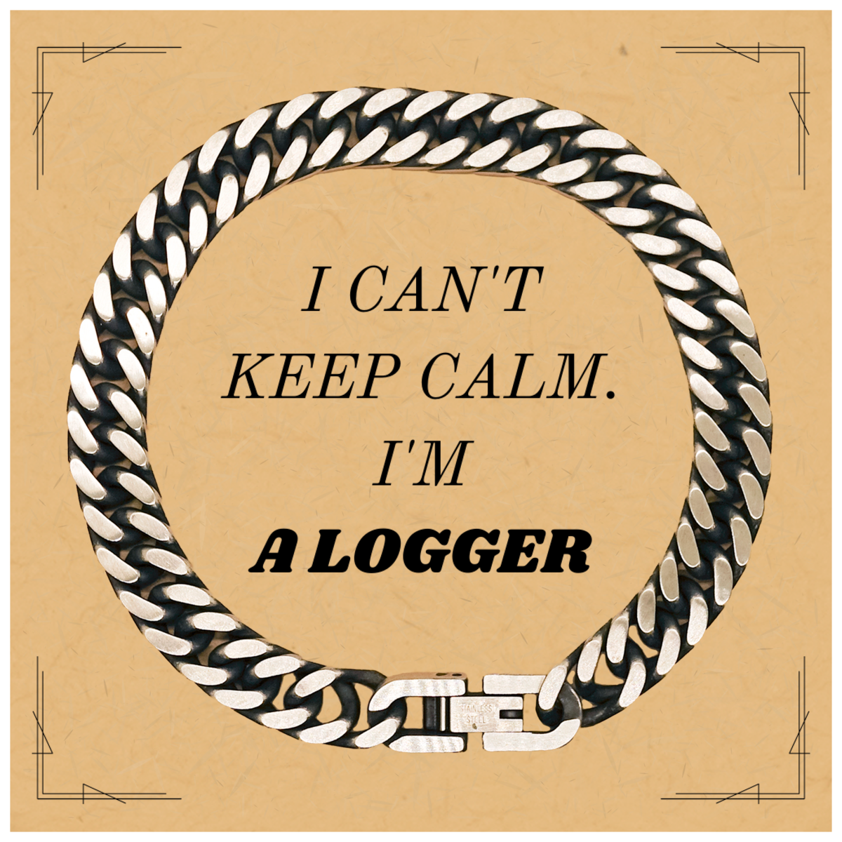 Logger Cuban Link Chain Bracelet - I cant keep calm Unique Engraved Jewelry for Logger Birthday Gifts and Graduation Celebrations - Perfect Logger Accessories for Confidence and Inspiration - Amazon Exclusive Offer for Logger Enthusiasts