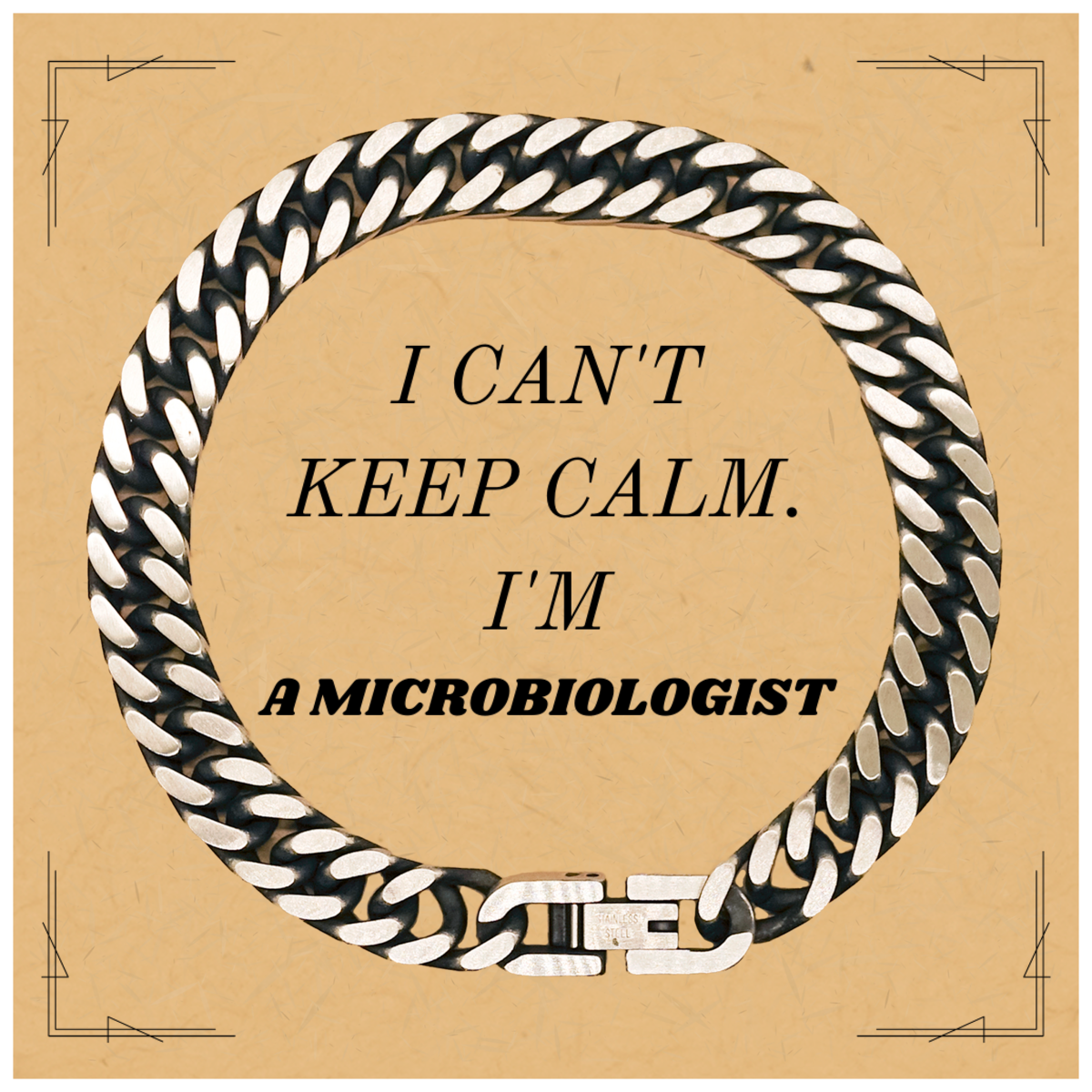 Unique Microbiologist Cuban Link Chain Bracelet - I Cant Keep Calm, Im a Microbiologist - Perfect Gift for Graduation, Birthday, and Holidays