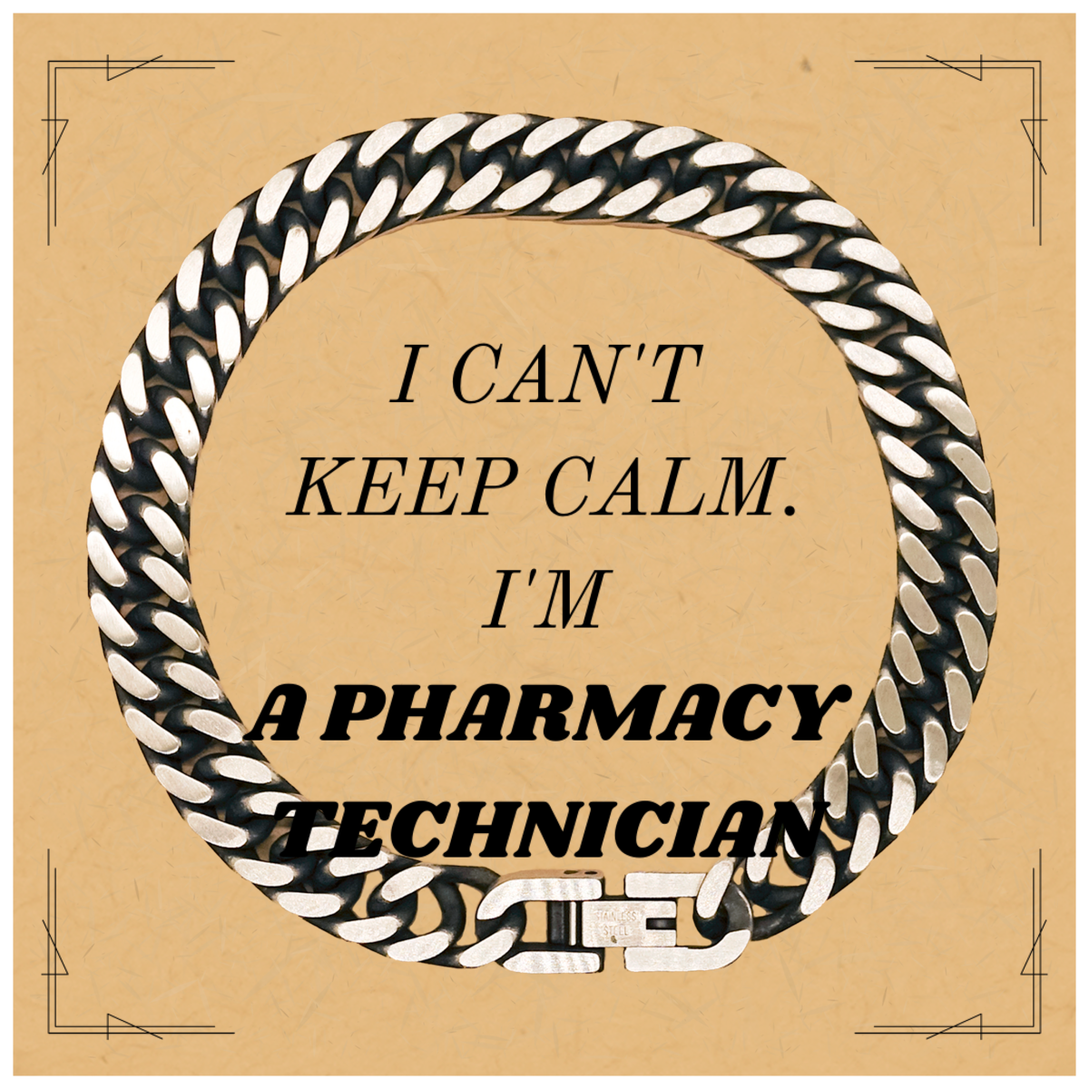 Cuban Link Chain Bracelet for Pharmacy Technician - I Cant Keep Calm, Im a Pharmacy Technician - Inspirational Graduation Gift for Pharmacy Technicians