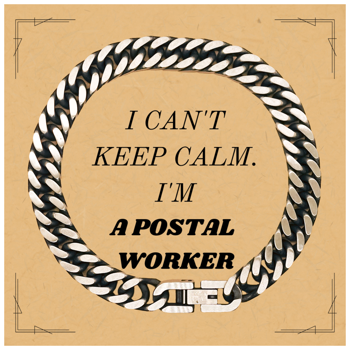 Postal Worker Cuban Link Chain Bracelet - I Cant Keep Calm, Perfect Gift for Christmas, Graduation, and Birthday