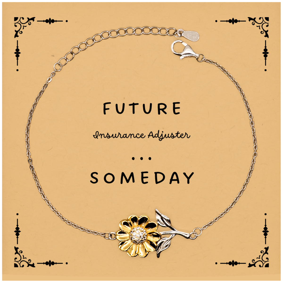 Future Insurance Adjuster Sunflower Bracelet - Inspirational Gift for Graduation or Birthday, Confidence and Hope Jewelry for Insurance Adjusters