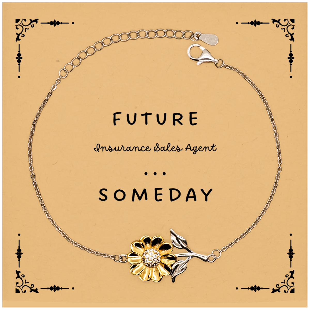 Insurance Sales Agent Sunflower Bracelet - Inspirational Future Sales Agent Gift for Graduation, Birthday, and Christmas