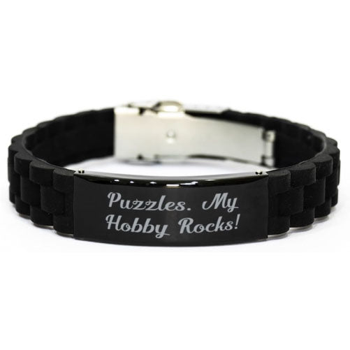 Personalized Black Glidelock Clasp Bracelet