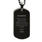 grandson engraved black dog tag life is too short enjoy every day birthday gift for grandson inspirational jewelry grandson