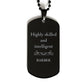 best barber gifts highly skilled and intelligent appreciation birthday black dog tag for barber men women friends coworkers