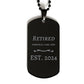 retired personal care aide est 2024 black dog tag meaningful gift for veterans day and graduation engraved inspirational personal care aide accessories
