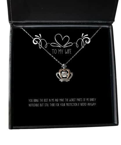 special wife you bring the best in me and make the worst parts of me barely noticeable but holiday crown pendant necklace for wife