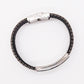 Close-up view of the engraved motivational stainless steel bracelet gift for niece.