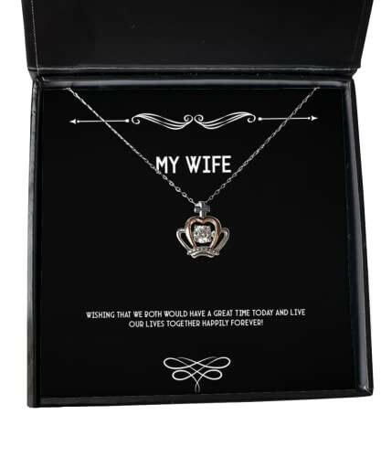 wishing that we both would have a great time today and live our lives crown pendant necklace wife jewelry for wife
