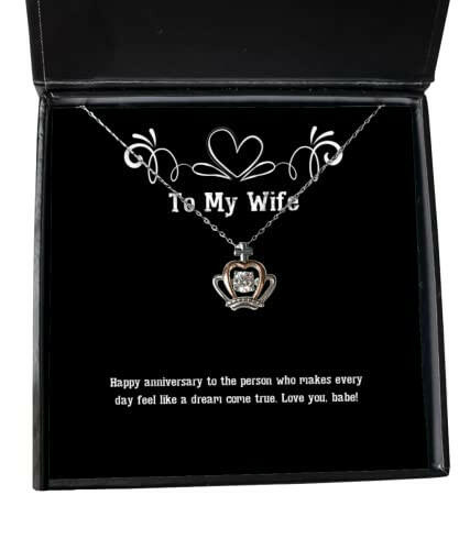 inspire wife gifts happy anniversary to the person who makes every day feel like a wife crown pendant necklace from husband happy birthday