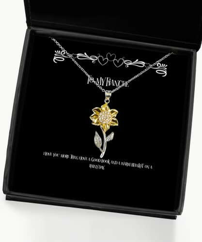 i love you more than i love a good book and a warm blanket fiancee sunflower pendant necklace nice fiancee gifts jewelry for gifts for fiancee gift ideas for fiancee what to get my fiancee