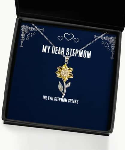 stepmom gifts for mom the evil stepmom speaks reusable stepmom sunflower pendant necklace from daughter