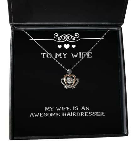 sarcasm wife gifts my wife is an awesome hairdresser unique holiday crown pendant necklace gifts for present wifes present wifes gift husband
