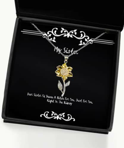 motivational sister gifts dear sister id shank a bitch for you just for you right in christmas sunflower pendant necklace for sister
