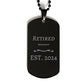 biologist black dog tag for retirement gift est 2024 unique engraved necklace for graduation christmas veterans day