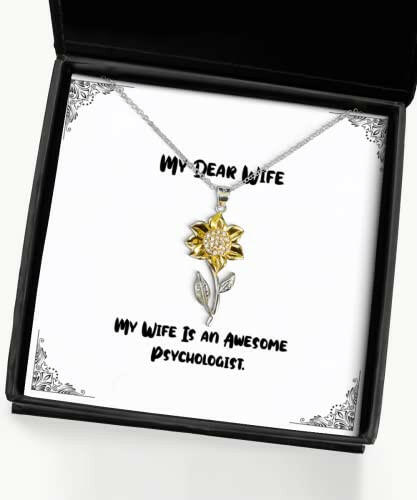 wife for my wife is an awesome psychologist epic wife sunflower pendant necklace jewelry from husband