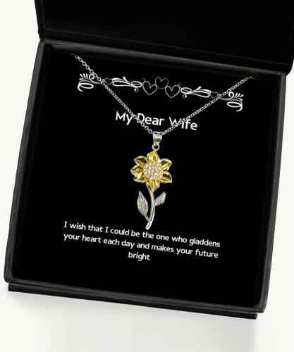 wife for wife i wish that i could be the one who gladdens your heart special wife sunflower pendant necklace jewelry from husband