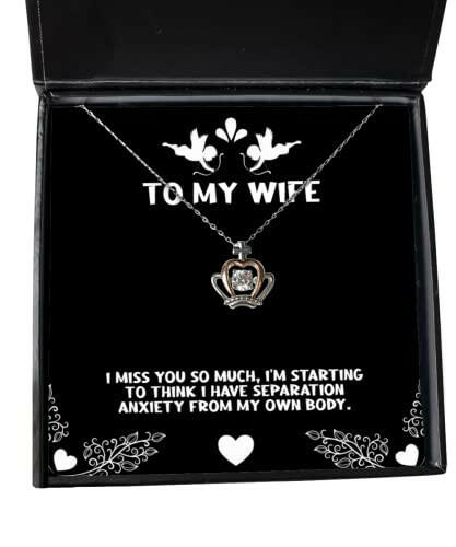 i miss you so much im starting to think i have separation wife crown pendant necklace funny wife gifts jewelry for wife birthday gift for wife present for wife gift ideas for wife