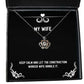 fun wife crown pendant necklace keep calm and let the construction worker wife gifts for wife present from husband jewelry for wife