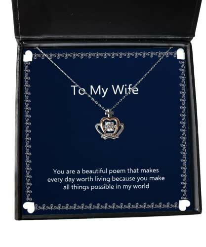 cheap wife gifts you are a beautiful poem that makes every day worth living because you holiday crown pendant necklace for wife funny crown pendant necklace gift funny crown pendant necklace