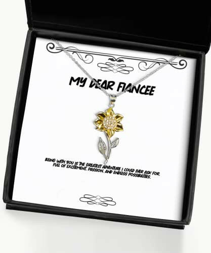 fun fiancee gifts being with you is the greatest adventure i could ever ask for fun sunflower pendant necklace for from gifts from the heart gifts that keep on giving gift ideas for her gift