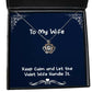 keep calm and let the valet wife handle it wife crown pendant necklace special wife gifts jewelry for wife funny crown pendant necklace gift funny crown necklace funny pendant necklace funny