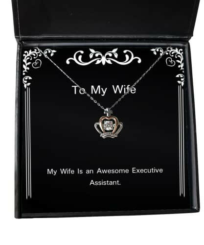 unique wife gifts my wife is an awesome executive assistant unique holiday crown pendant necklace from