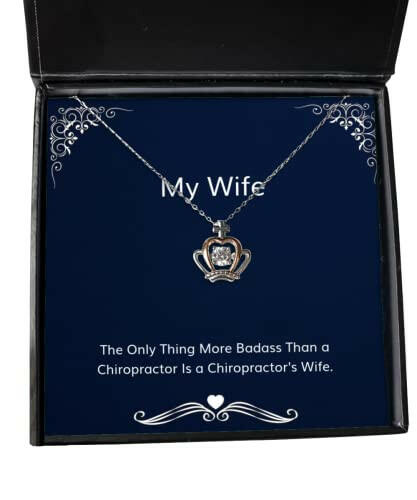 best wife the only thing more badass than a chiropractor is a chiropractor reusable crown pendant necklace for wife from husband