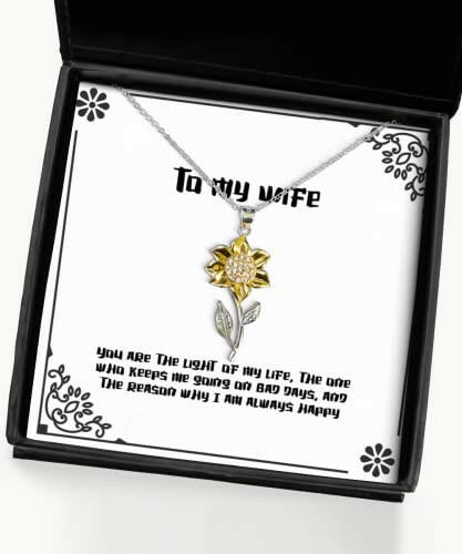 you are the light of my life the one who keeps me going on bad wife sunflower pendant necklace brilliant wife jewelry for wife