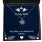 sarcastic wife my wife is an awesome nanny holiday crown pendant necklace for wife