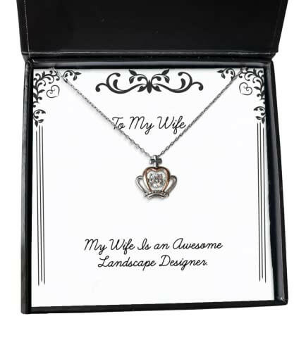 best wife gifts my wife is an awesome landscape designer holiday crown pendant necklace for wife