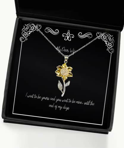 perfect wife sunflower pendant necklace i want to be yours and you want to be mine until the end of fancy for wife christmas
