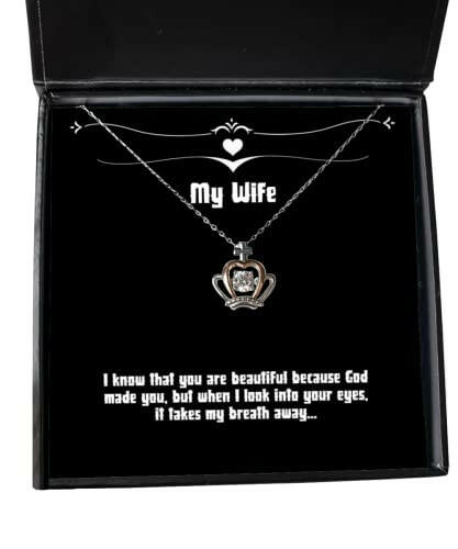 best wife i know that you are beautiful because god made you but when i look into holiday crown pendant necklace for wife