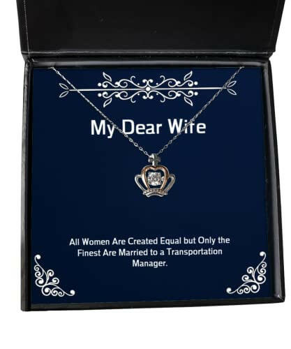 funny wife all women are created equal but only the finest are married to a transportation holiday crown pendant necklace for wife