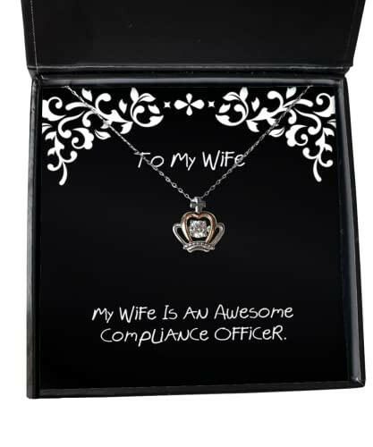 cute wife crown pendant necklace my wife is an awesome compliance officer inspire gifts for birthday gifts gifts for her gifts for him gifts for gifts for teens gifts for friends gifts for