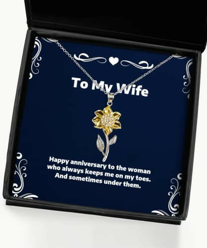 special wife gifts happy anniversary to the woman who always keeps me on my toes wife sunflower pendant necklace from husband gift ideas for wife unique gifts for wife personalized gifts for