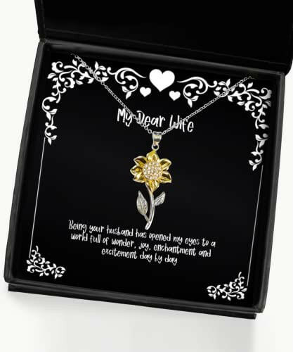 funny wife sunflower pendant necklace being your husband has opened my eyes to a world full of sarcastic for wife holiday