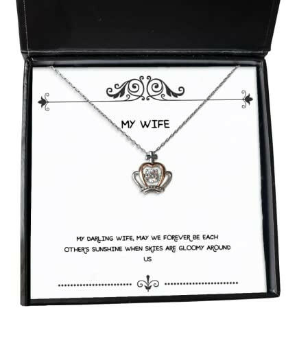 useful wife my darling wife may we forever be each others sunshine when skies are gag christmas crown pendant necklace from wife