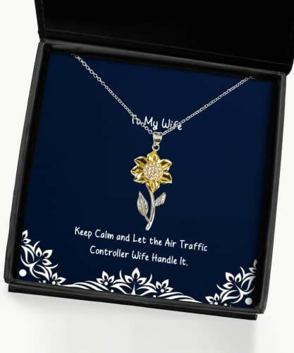 joke wife gifts keep calm and let the air traffic controller wife handle sarcasm holiday sunflower pendant necklace from wife funny jewelry gift ideas funny jewelry gifts for her funny jewelry