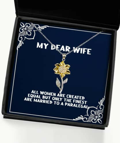 inspirational wife sunflower pendant necklace all women are created equal but only present for wife from husband love marriage anniversary husband and wife