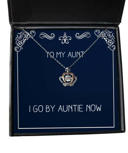 cheap aunt gifts i go by auntie now inappropriate mothers day crown pendant necklace from
